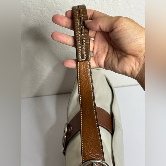 Coach Y2K SoHo White/Brown Leather Shoulder Bag - Picture 9 of 12